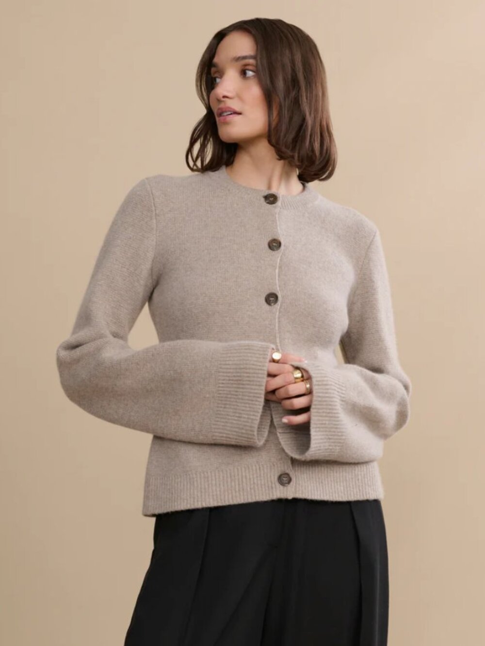 Jenni Kayne Cooper Cardigan Taupe Size L